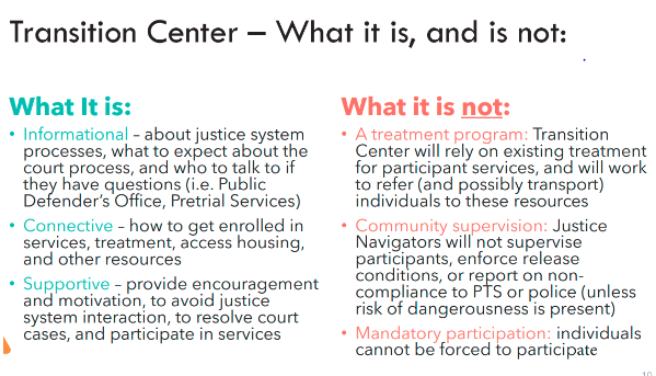 Information on Transition Center 