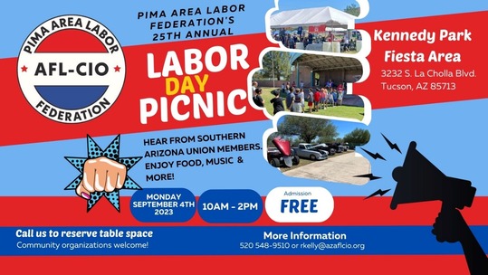 Graphic about Labor Day picnic at Kennedy park.