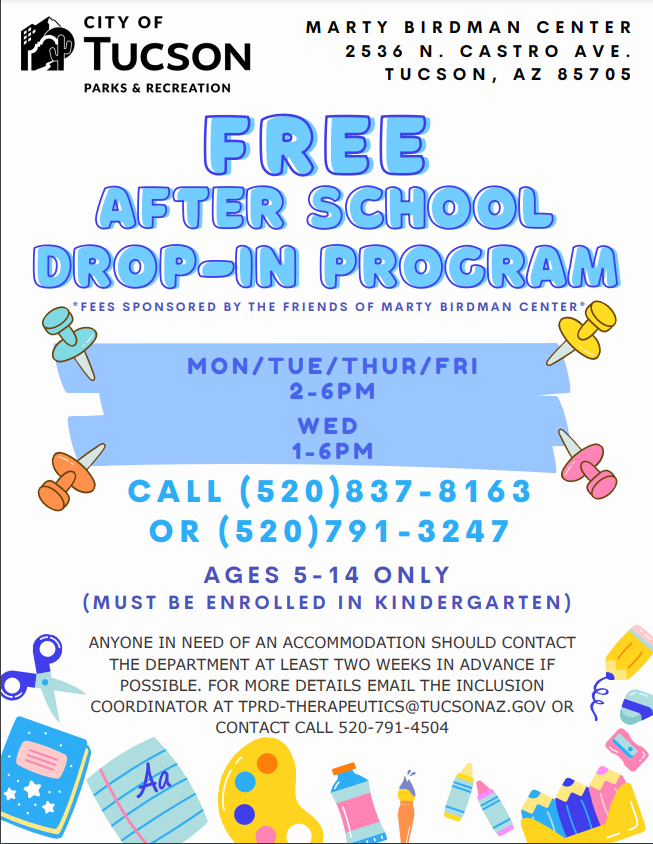 Flyer about drop in program 