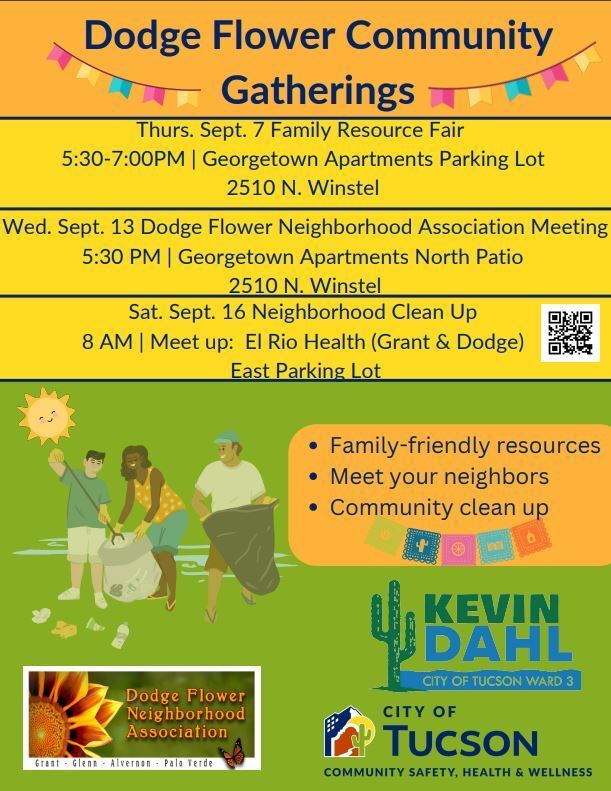 flyer for Dodge Flower community Gatherings