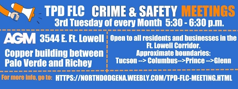 Graphic for TPD FLC crime and safety meetings