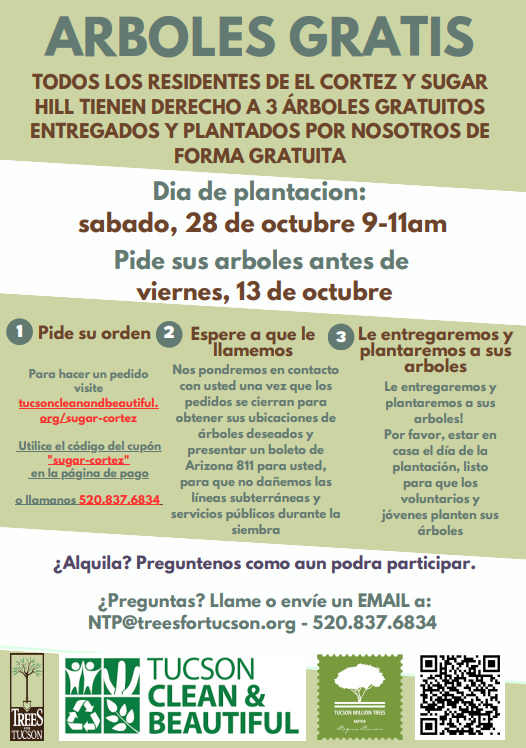 Free trees flyer in Spanish