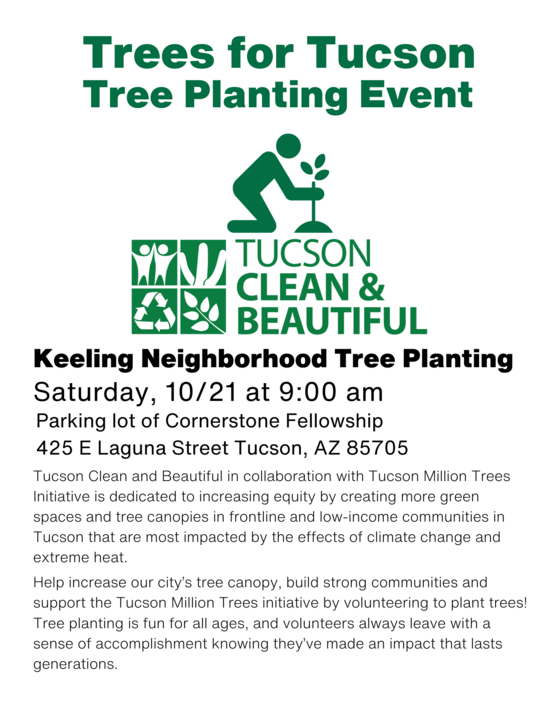 Flyer for Keeling Neighborhood tree planting