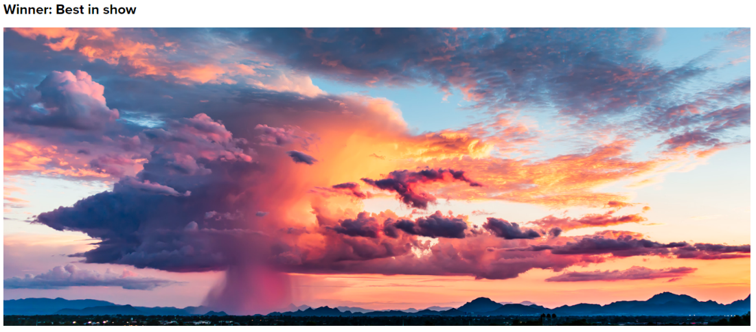 Picture of Bring It On was captured by Brian Anderson that shows the rain water pouring to the ground during sunset in Tucson
