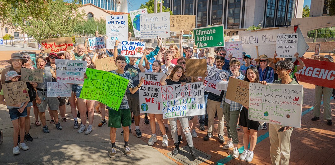 Phot of Larger gathering for Climate Action gathering.