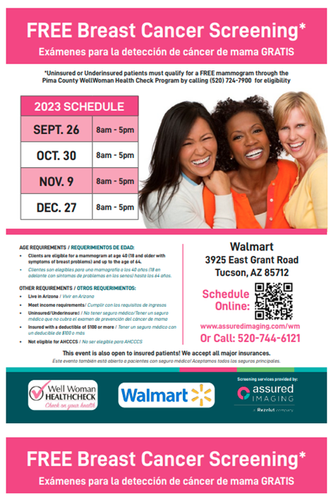 Free Breast Cancer Screening Event Flyer