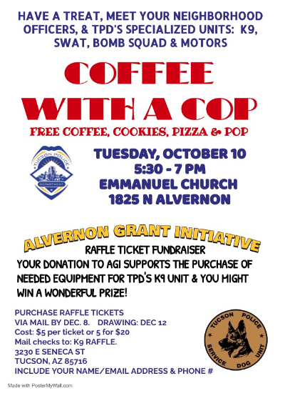 Alvernon Grant Initiative Coffee With A Cop Event Flyer