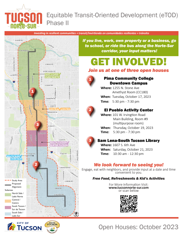 flyer for Tucson Norte Sur Open Houses