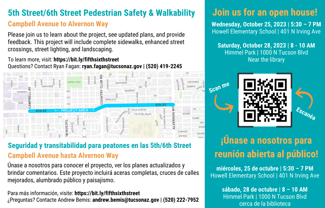 Open House Notification for 5th St/6th St Pedestrian Safety & Walkability 