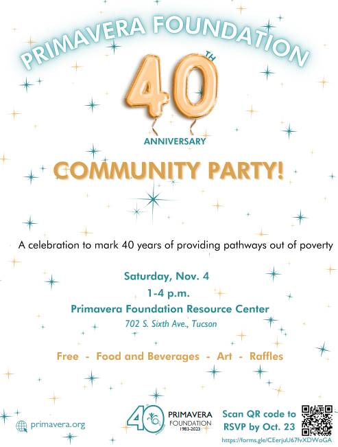 Primavera Foundation 40 Anniversary Community Party Flyer