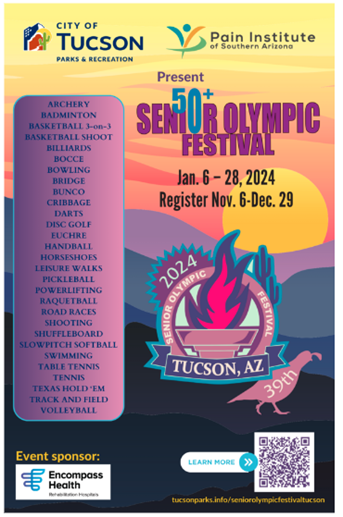 City of Tucson flyer for Senior Olympic Festival