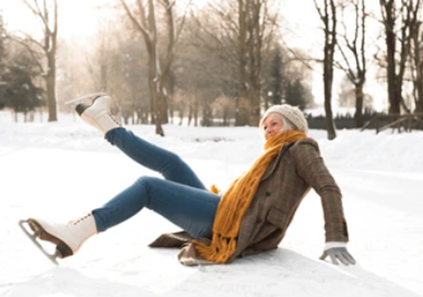 Picture of a women who fell ice skating