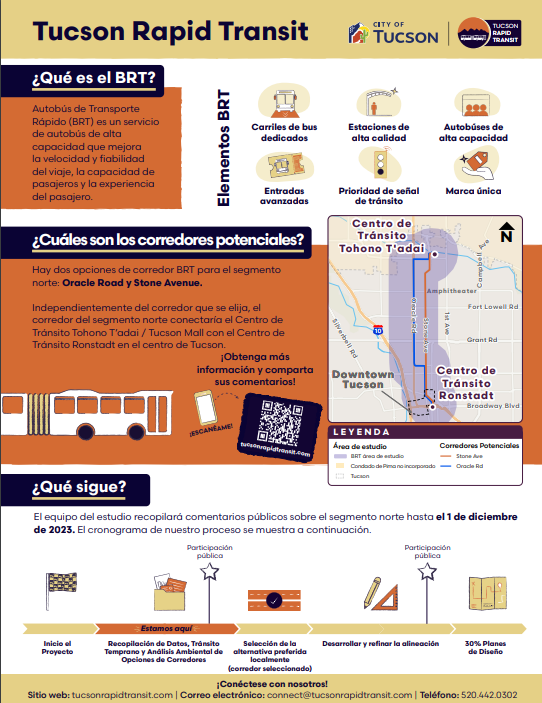 Tucson Rapid Transit graphic in Spanish