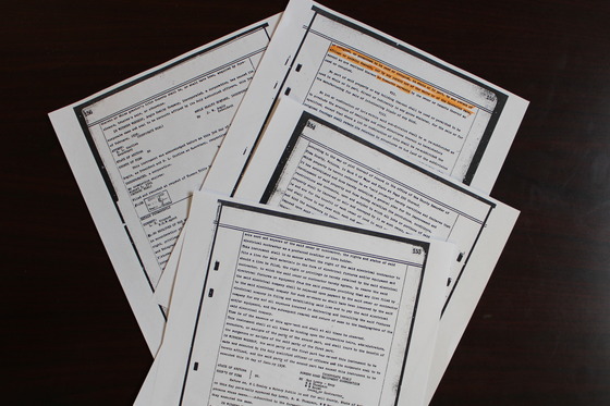 Photo of papers containing racist covenants