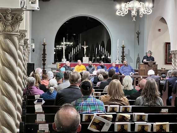 Fr. Robert Hendrickson gives an opening speech at the Arizona Democracy Resilience Network Event 