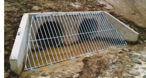 Second example of removable grates that can be placed on the culvert