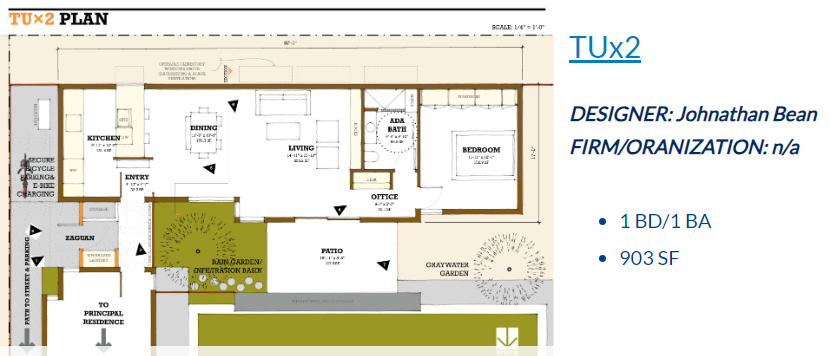  TUx2 Plan design concept, designer Johnathan Bean   
