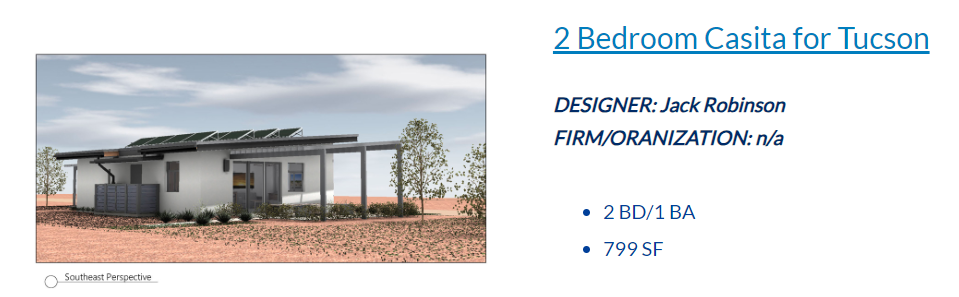 2 bedroom casita for Tucson, designer Jack Robinson 