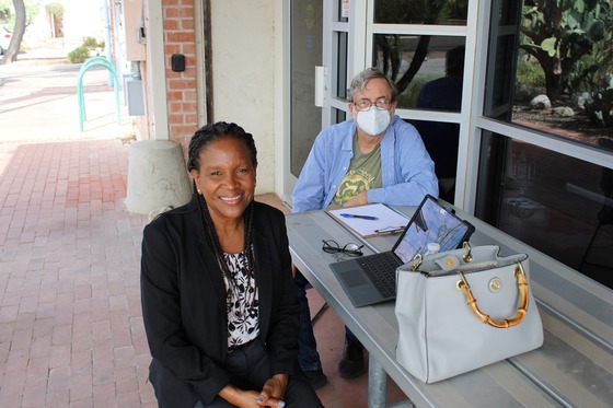 Photo of Angele Ozoemelam with Councilmember Kevin Dahl.