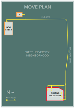 Map shows new locations for the houses that will be moved to 2nd Avenue 