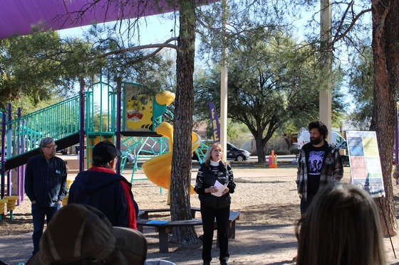 Photo of La Madera Neighborhood meeting at La Madera Park.