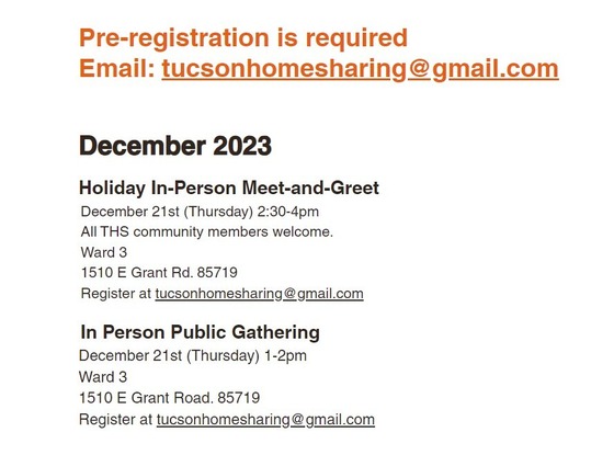 Graphic of Tucson Home Sharing flyer