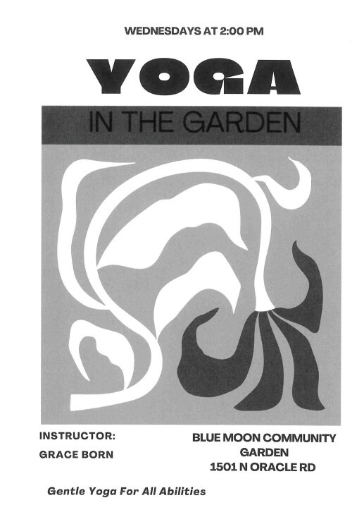 Flyer for yoga in the garden.
