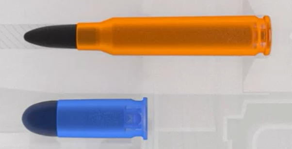 images of a .223 and a 9mm bullet