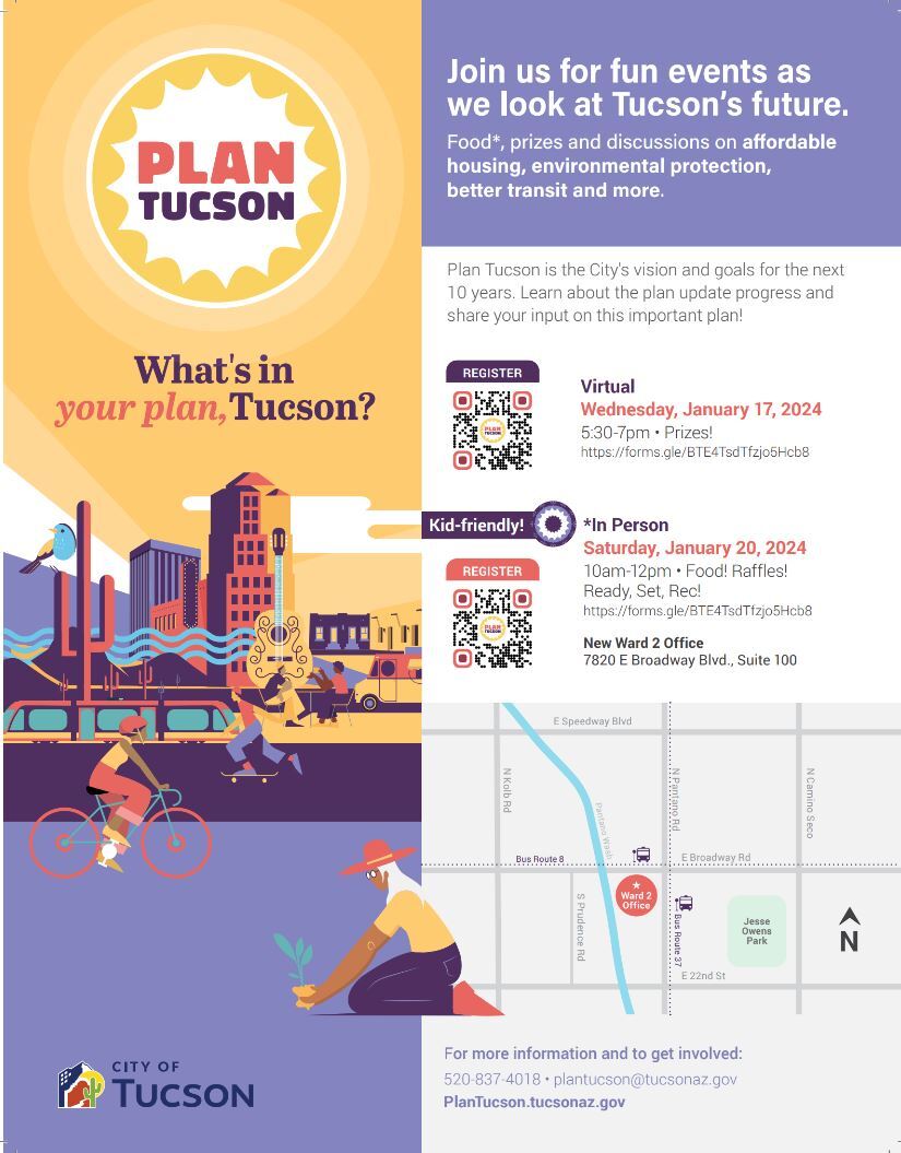Flyer for Plan Tucson in English.