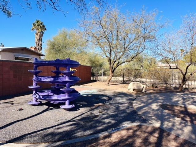 Photo of Play structure at Keeling Desert Park ready to be upgraded.