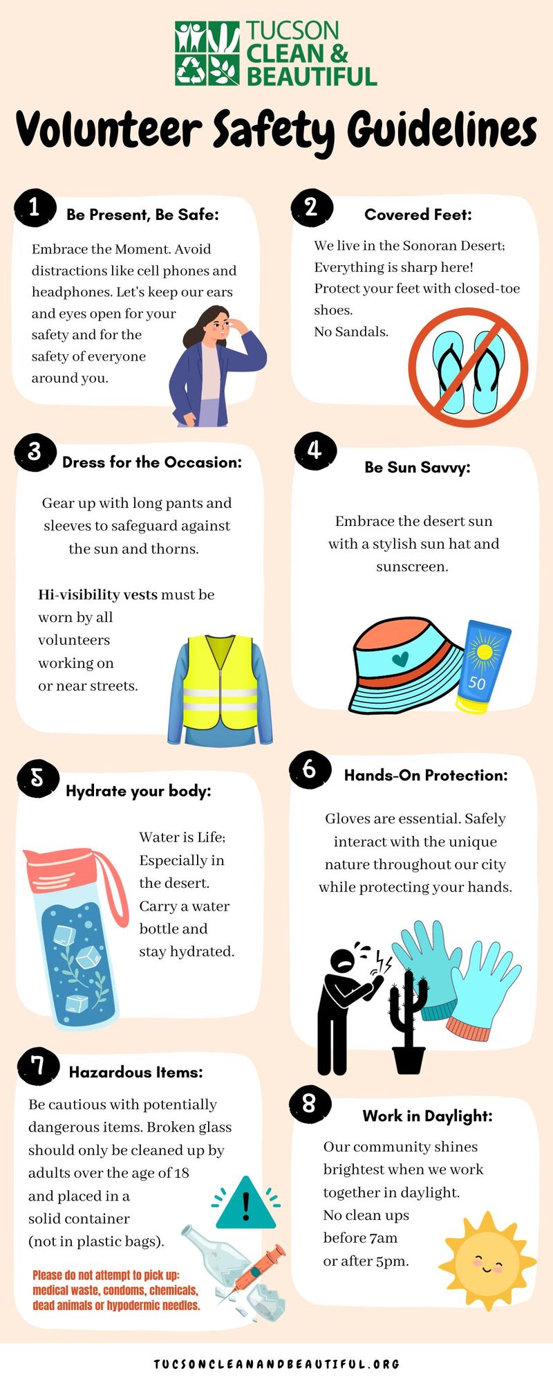 Tucson Clean and Beautiful volunteer safety guidelines