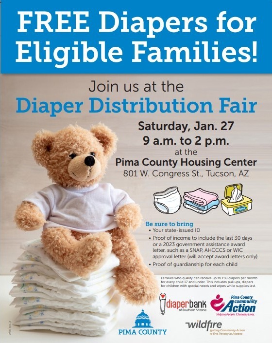 Graphic for free diaper distribution fair