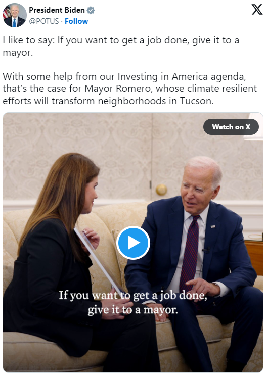 Biden and Mayor Romero.