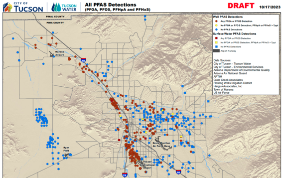 map showing the extent of the pollution