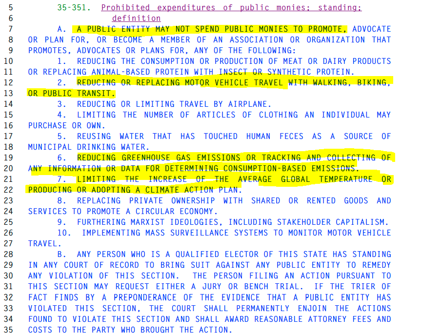 SB1195 Prohibited expenditures of public monies