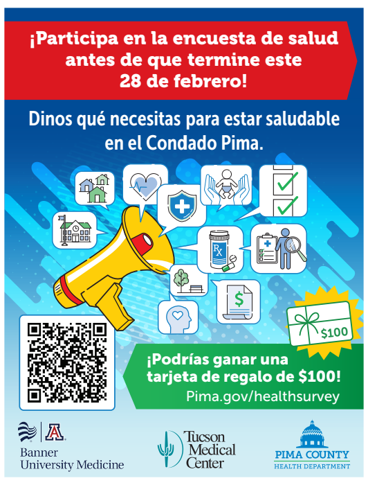 Flyer for Pima County Health department Survey in Spanish