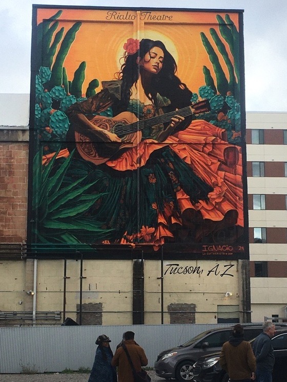 Photo of Ignacio Garcia's latest mural "La Guitarrista".