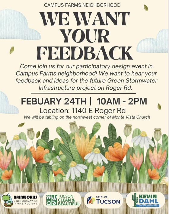 Flyer for Campus Farms Neighborhood feedback event