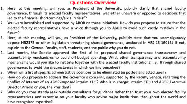 Questions Overview from the Committee of 11 (C11)