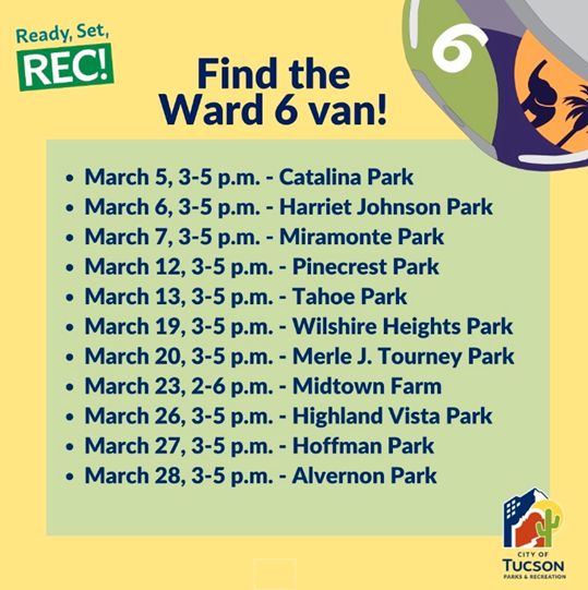 Ready, Set, Rec Ward 6 Locations