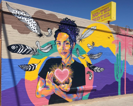 Photo of Jessica Gonzalez Mural on No-Tel Motel