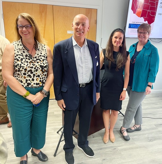 Photo of Michelle Crow , Dr. Eric Schindler, Dr. Shantel Meek , and Person working together towards equity!