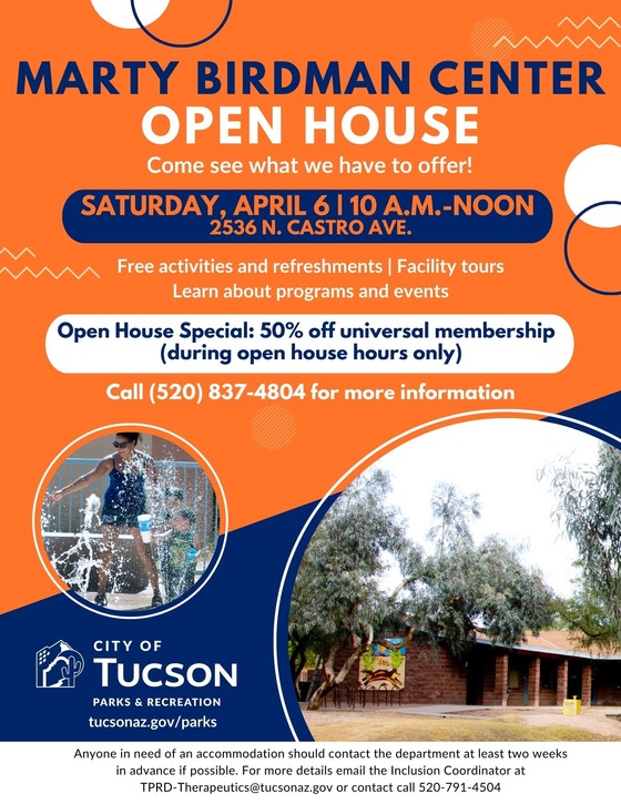 Graphic for Marty Birdman Center Open House