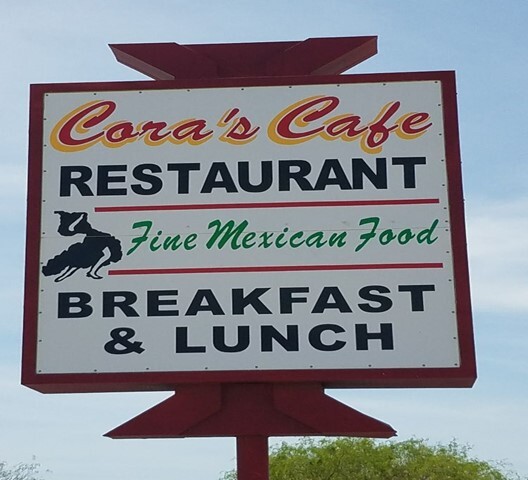 Photo of Cora's Cafe sign