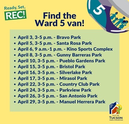 Picture of the Ready Set Rec Ward 5 Van schedule