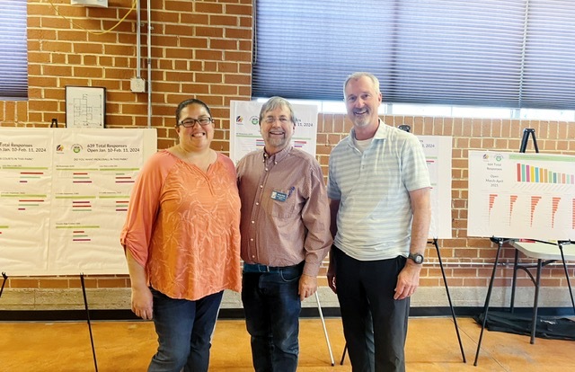 Photo: Director of Parks and Recreation, Lara Hamwey, Vice Mayor Kevin Dahl, and Deputy Director Greg Jackson all set up for the listening session!