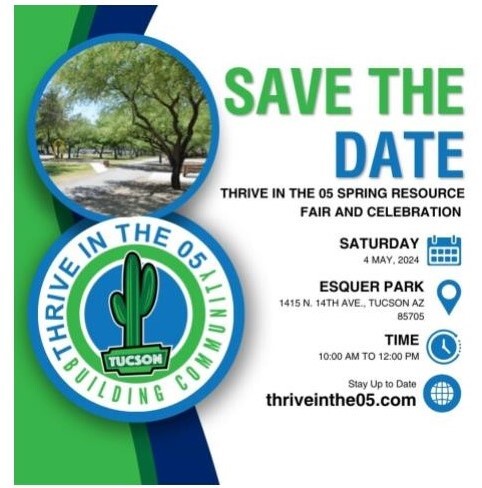Graphic for save the date thrive in the 05 event