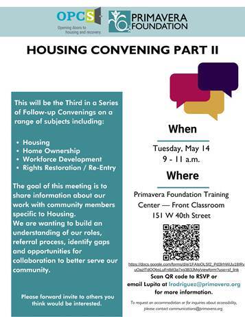 Flyer for Housing Convening