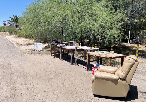 Photo of free table from a different perspective near the wash on Spring Street.