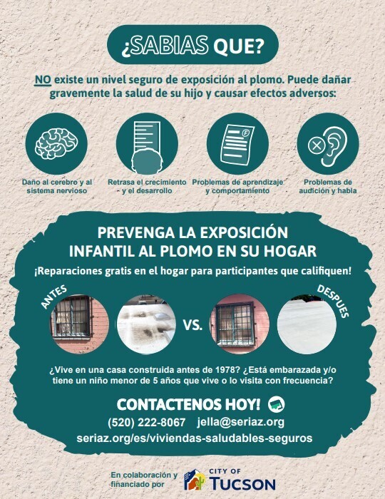 Graphic for Seri lead exposure prevention program in Spanish